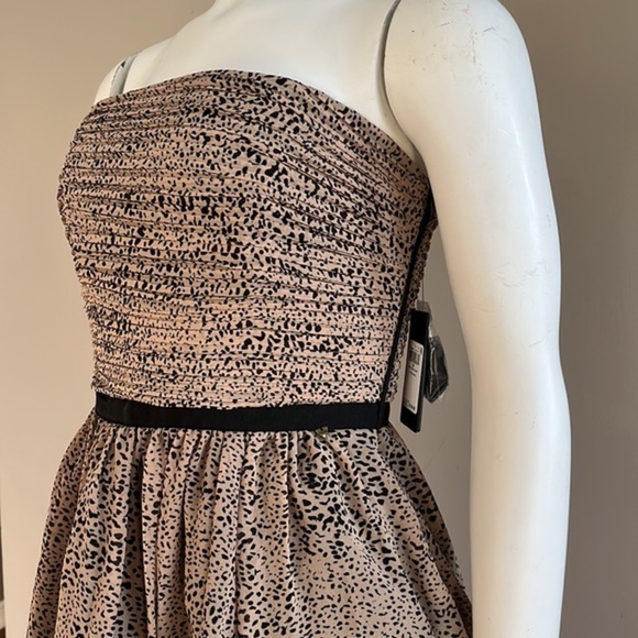 GUESS Leopard Print Strapless Black / Brown Mini Dress Size M‎ NWT - Picture 10 of 15